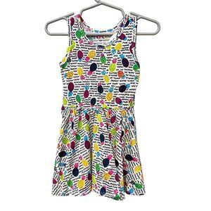 Dot Dot Smile White Black Pink Yellow Pineapple Print Baby Tank Dress 12-24M